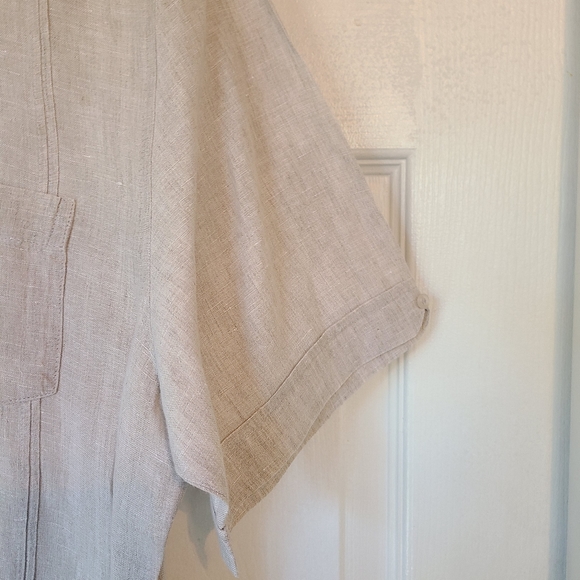 Cubavera Men's Classic Short Sleeve Shirt,  Size: Large Color: Cream - Picture 5 of 9